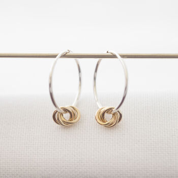9ct Gold And Silver 30th Birthday Hoop Earrings, 6 of 10