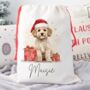 Personalised Cream Cockapoo Santa Sack, thumbnail 2 of 2