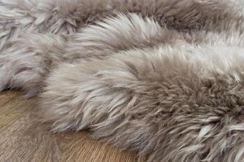 Sheepskin Rug Oyster Cappucino 100% Natural Super Soft, 2 of 6