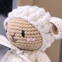 Hand Knitted Cuddly Lamb Barbra Personalised, thumbnail 3 of 11