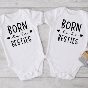 Born To Be Besties Baby Vests, 2 of 8