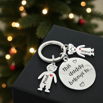 Personalised Round Keychain With Child Charms, 4 of 12