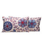 Edelweiss Snow Silk Suzani Cushion Double Sided Ikat, thumbnail 1 of 5