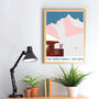Personalised Skier In The Mountains Fine Art Print, thumbnail 3 of 4