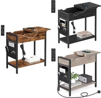 Slim Side Table With Charging Station Usb Ports, 8 of 8