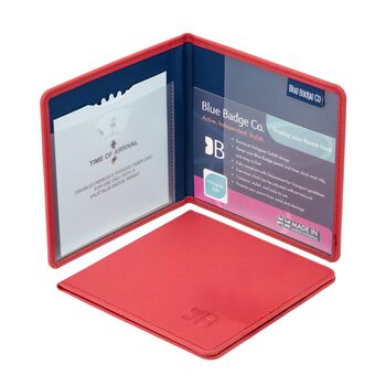 Eco Friendly Disabled Blue Badge Parking Permit Wallet Made From Recycled Bottles In Raspberry, 7 of 7