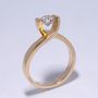Diamond Solitaire Gold Ring, thumbnail 1 of 2