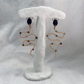 Tourmaline Snake Earrings, 2 of 6