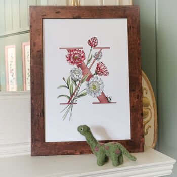 X Is For Xeranthemum Initial Print, Personalised, 4 of 6