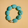Chunky Turquoise Bead Stretch Bracelet, thumbnail 3 of 6