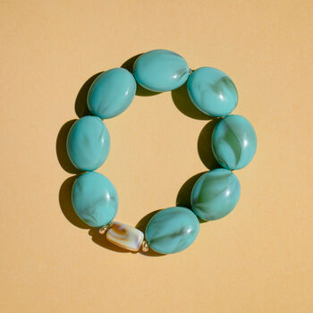 Chunky Turquoise Bead Stretch Bracelet, 3 of 6