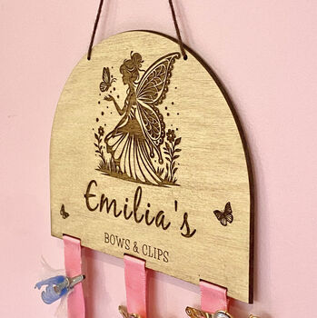 Personalised Hair Bow And Clip Holder Custom Name, 4 of 6