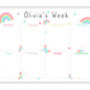 Kids Rainbow Personalised Weekly Planner Whiteboard, thumbnail 3 of 5