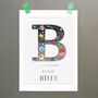Space Themed Personalised Initial And Name Print, thumbnail 3 of 11