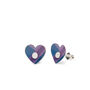 Scottish Heart Upcycled Blue Tartan Ear Studs In A Tin, thumbnail 1 of 2