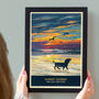 Dachshund Limited Edition Beach Sunset Gift Print, thumbnail 4 of 9