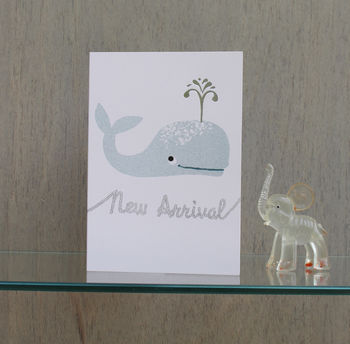 New Baby Whale Risograph Greeting Card, 2 of 3