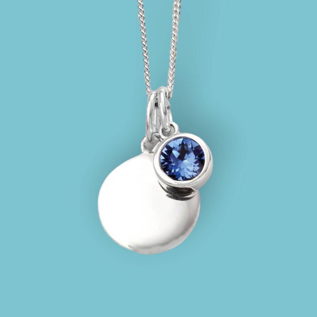 Genuine Sapphire Cz Necklace In Sterling Silver, 1 of 12