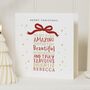 Personalised Daughter Christmas Card Red And Gold, thumbnail 1 of 7