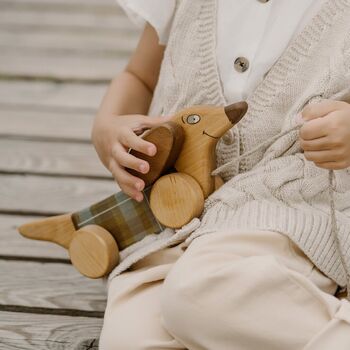 Wooden Pull Along Toy Dachshund, 3 of 6