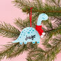 Personalised Dinosaur Christmas Tree Decoration, thumbnail 5 of 5