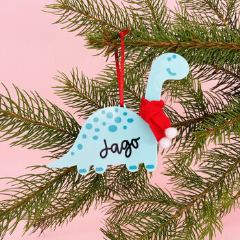 Personalised Dinosaur Christmas Tree Decoration, 5 of 5