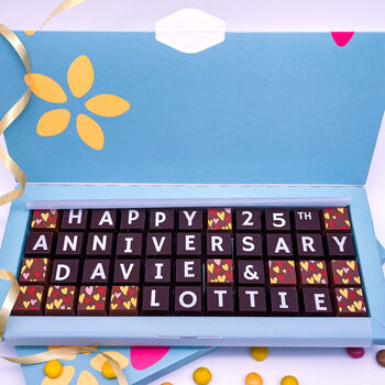Personalised 25th Silver Anniversary Chocolates, 2 of 6