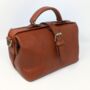 Small Tan Brown Doctor Bag Crossbody Handheld, thumbnail 2 of 7