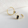 Black Onyx Hooped Studs, thumbnail 1 of 9