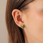 Green Heart Clip On Earrings, thumbnail 1 of 2