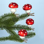 G Decor Set Of Four Holiday Glass Mushroom Clips, thumbnail 1 of 4