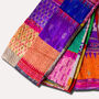Silk Patchwork Multicoloured Hand Stiched Kantha Quilt, thumbnail 1 of 9