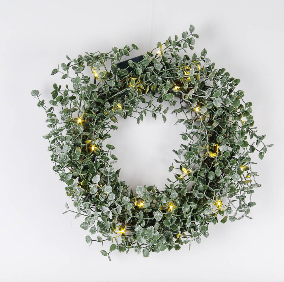 Frosted Eucalyptus And Red Berry Garland By Ella James Eucalyptus And Red Berry Garland With Led Lights Wreath