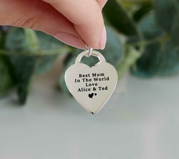 Heart Tag Personalised Silver Charm, 2 of 10