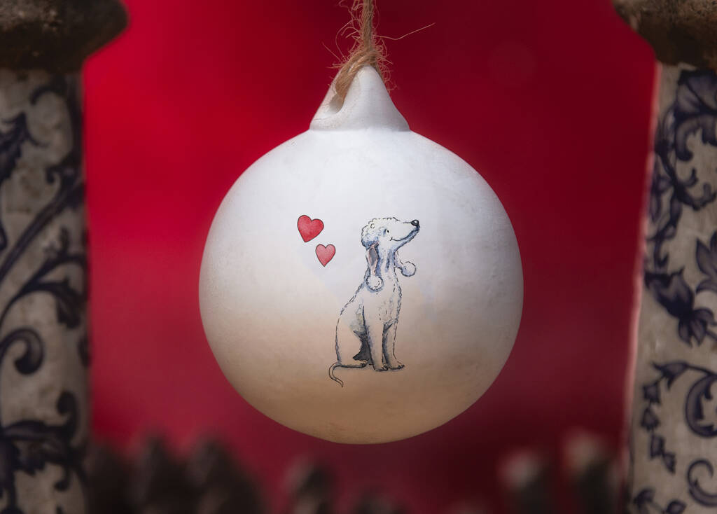 Bedlington Terrier Ceramic Round Bauble, 1 of 5