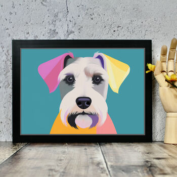 Schnauzer Dog Portrait Illustration Art Print, 2 of 2