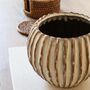 Ribbed Round Ceramic Vase, thumbnail 2 of 3