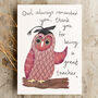 Owl Thank You Teacher Card, thumbnail 1 of 2