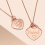 Personalised 18ct Rose Gold Plated Heart Charm Necklace, thumbnail 1 of 9