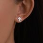 Sterling Silver Mismatched Chanterelle Mushroom 18 G Screw Back Ball Stud Earrings With Ball Backs, thumbnail 7 of 12
