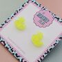 Yellow Glitter Rubber Duck Resin Stud Earrings, thumbnail 4 of 4