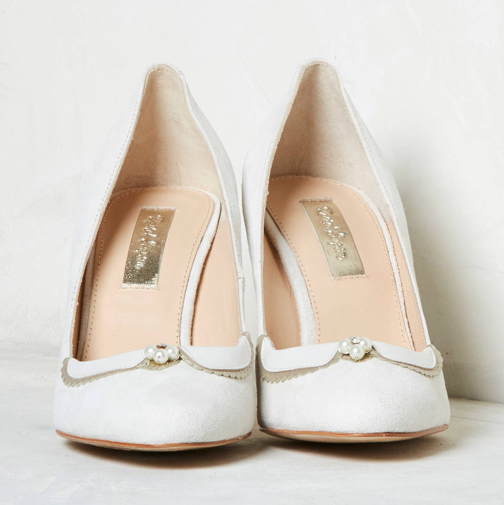 catherine suede wedding shoes by rachel simpson | notonthehighstreet.com