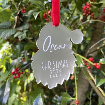 Personalised Santa Head Christmas Decoration 2024, 2 of 7