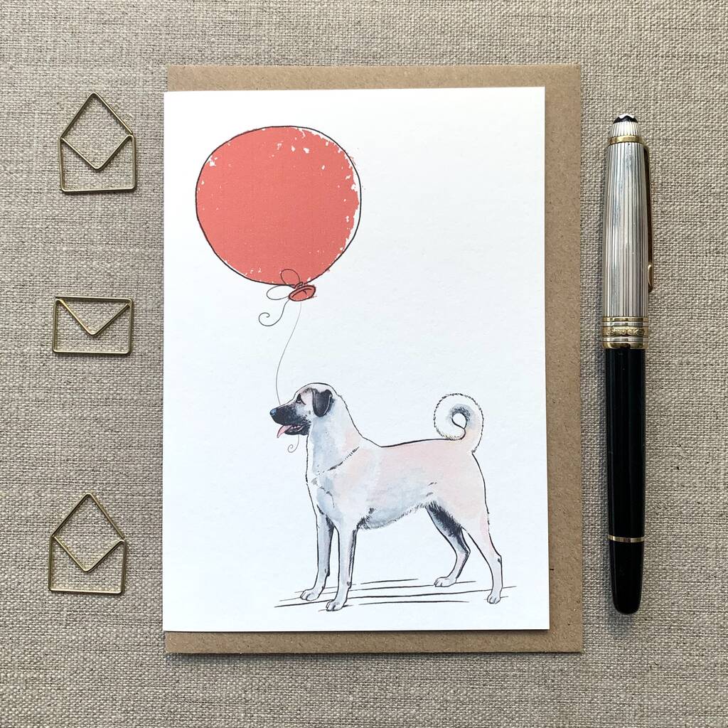 Personalised Anatolian Shepherd Dog Birthday Card, 1 of 6