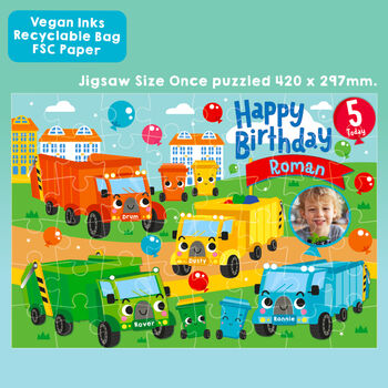 Personalised Little Dustbins Birthday Jigsaw Puzzle, 3 of 9
