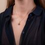 Sapphire 18k Gold Plated Square Necklace, thumbnail 1 of 3