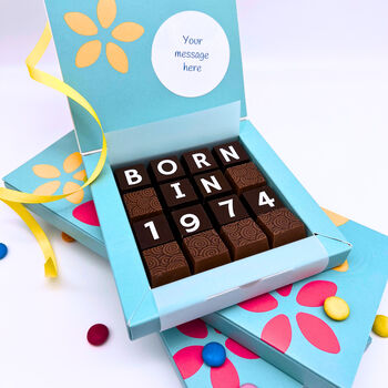 A Personalised Year Of Birth Birthday Chocolate Box, 4 of 7