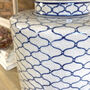 Blue And Stone Ikat Design Crackled Ceramic Lamp, thumbnail 4 of 4