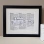 Personalised Jaguar E Type Embroidered Artwork, thumbnail 1 of 8