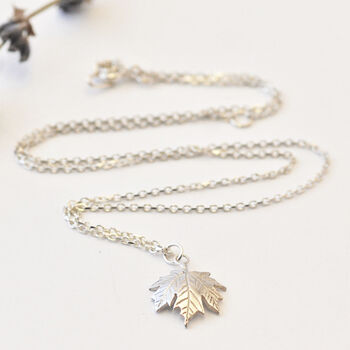 Maple Leaf Necklace In Sterling Silver, 2 of 11